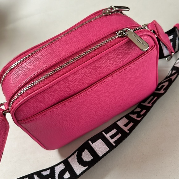 Karl Lagerfeld Paris Barbie Core Hot Pink Camera Crossbody Hand Bag NWT - Picture 5 of 9